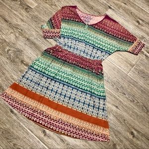 Colourful Dolman Sleeve Dress